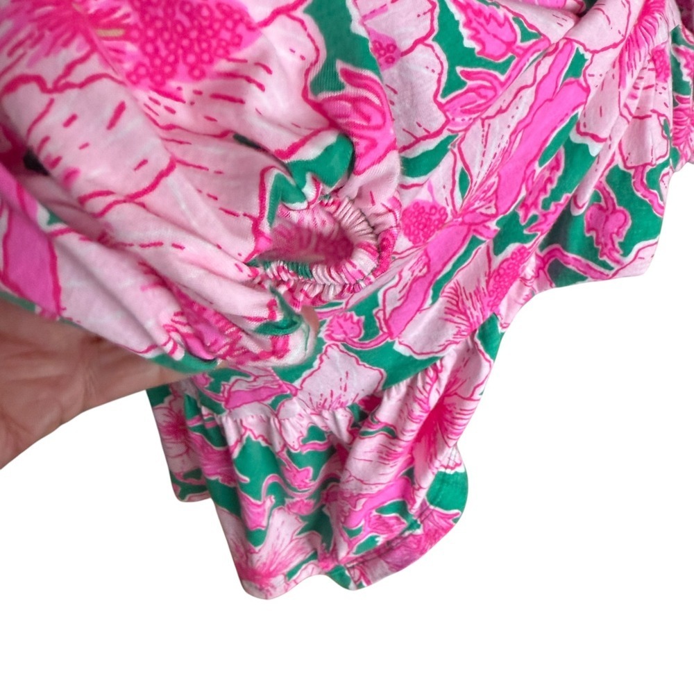 Lilly Pulitzer Alyssa Hibiscus Print Dress Long Sleeve Shift Size XS - Picture 8 of 10